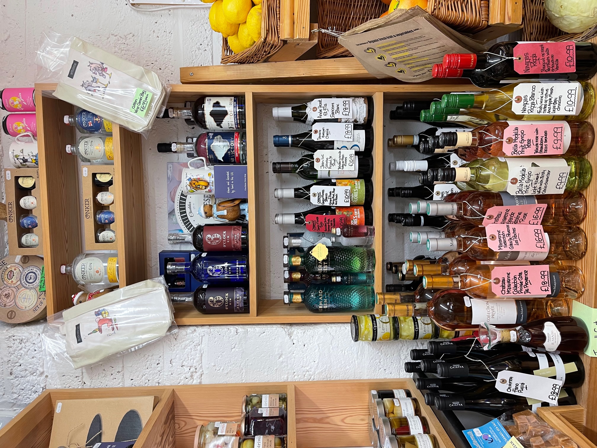 Selection of wines at Beaulieu Farm Shop